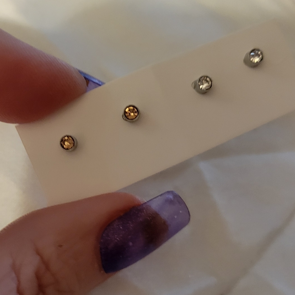 2pk STRONG MAGNET STUDS. LIP NOSE EARS ETC. VARIOS COLORS STAINLESS STEEL - Picture 8 of 10